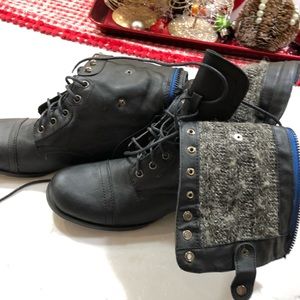 Black “Sweater” Combat Boots